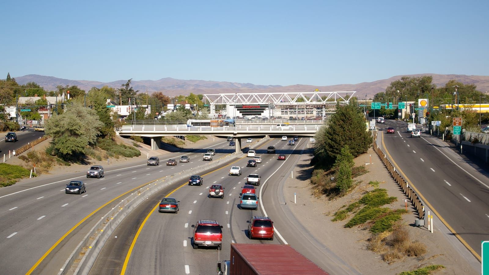 I-80 through downtown Reno